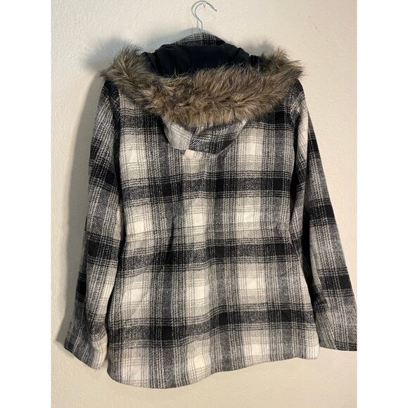 Mossimo Supply co women's plaid white/ black jackets size L - Picture 9 of 10